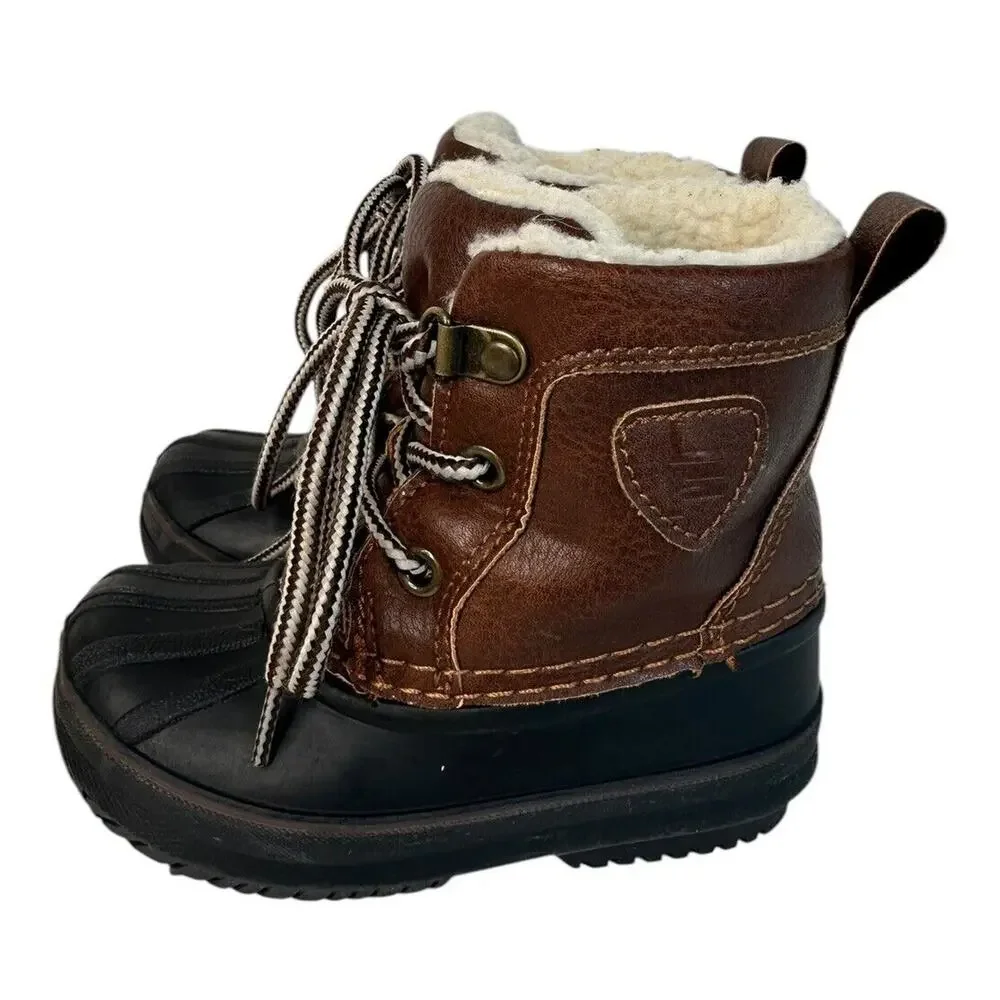 London Fog Warrington Snow Toddler Boys 6 Brown Casual Lace Up Boots CL30206Y-E